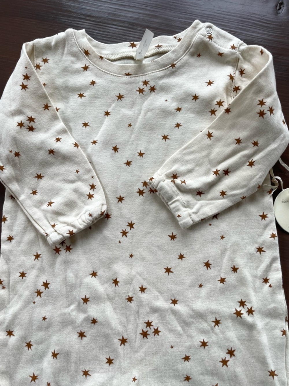 NWT Rylee & Cru Star Print Stardust Footed Jumpsuit Sleeper in Vanilla 12-18M - Picture 3 of 8